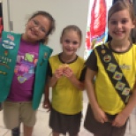 Mia (a Girl Scout) with Eleanor and Hannah